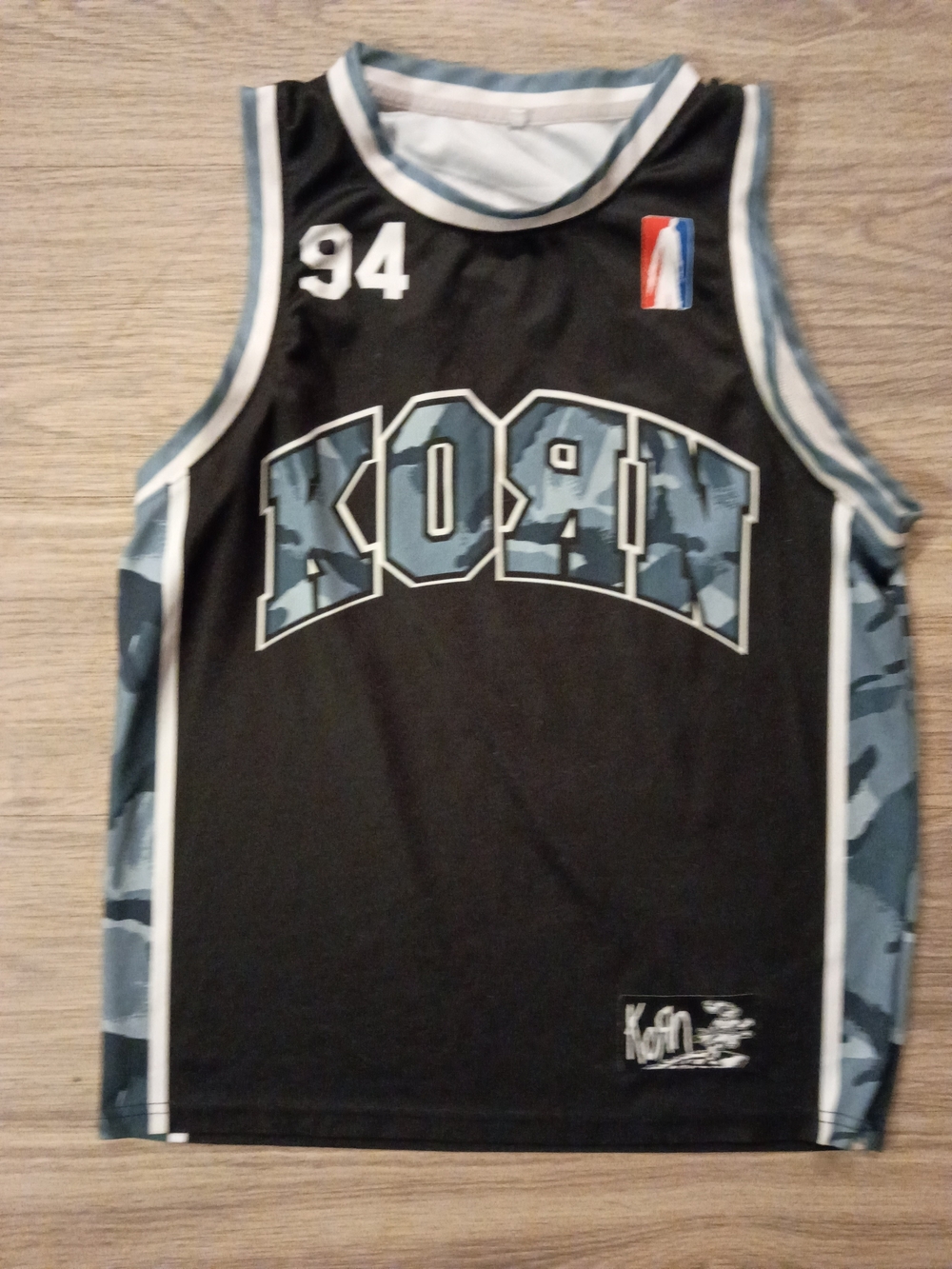 Official KORN Jersey Black & Gray Camo Basketball Jersey